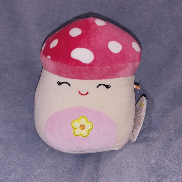 8" Sakina Squishmallow Plush Mushroom Toy - Pink and White - Picture 1 of 3